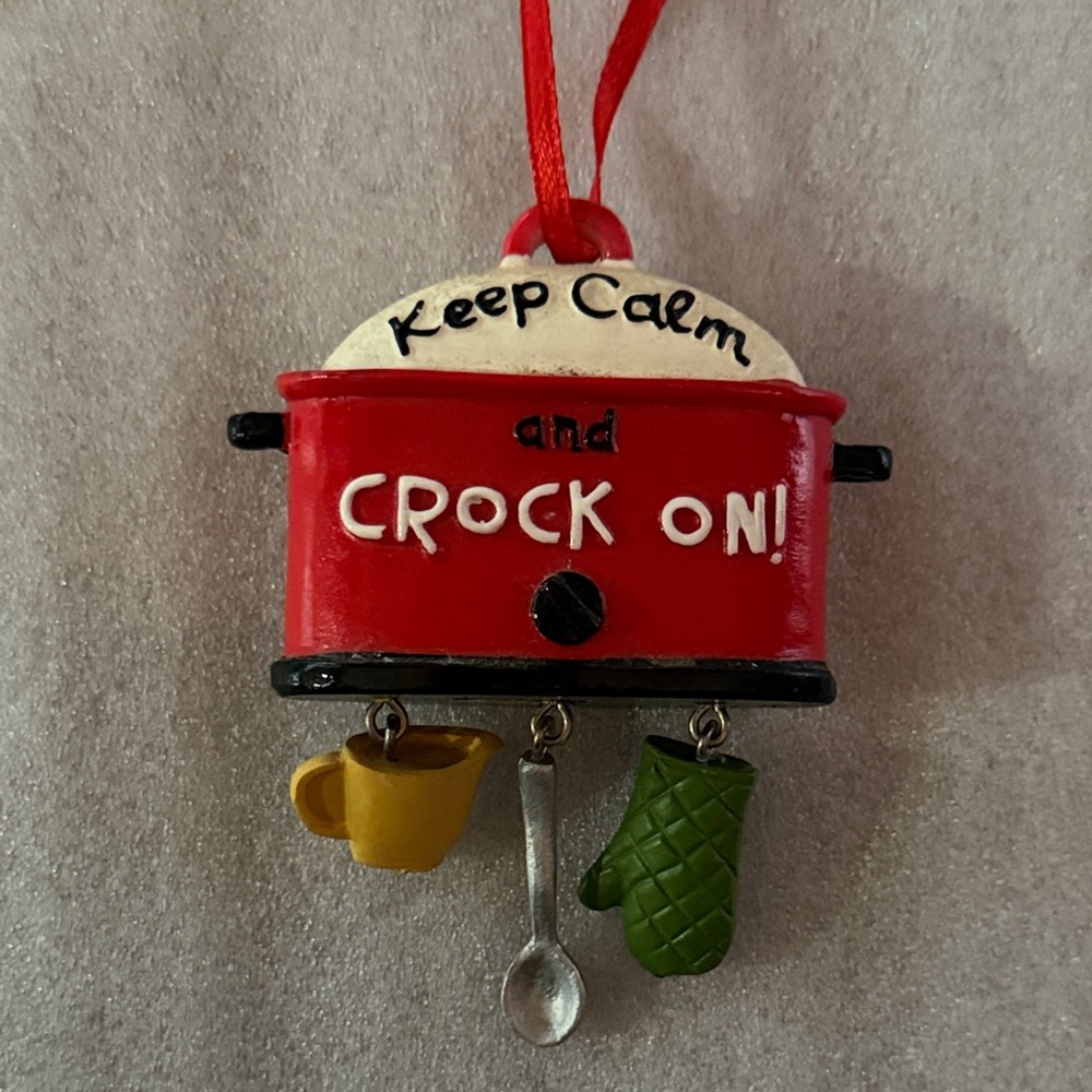 Keep Calm and Crock On Red Crockpot Ornament